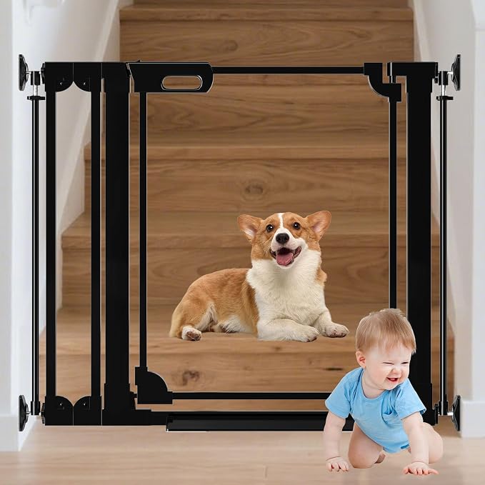 Clear Baby Gate 29.13-37.79" Wide Acrylic Safety Proof Dog Puppy Pet Barrier by AiWMGL