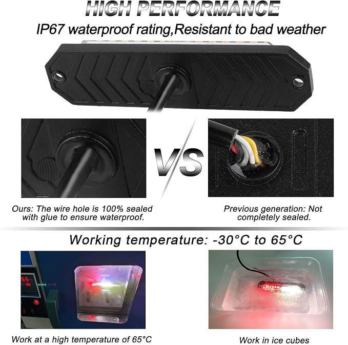 ASPL 8pcs Sync Feature Ultra Slim 12-LED Surface Mount Flashing Strobe Lights - Image 3