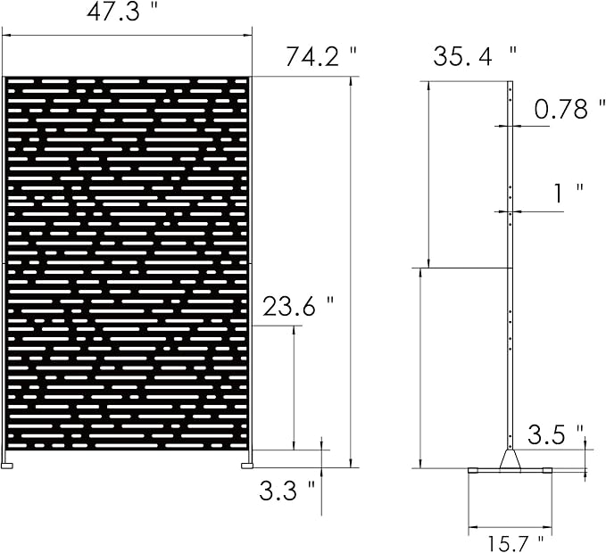 Kozyard Metal Privacy Screen 74" H x 47.2" W Decorative Outdoor Divider - Image 7