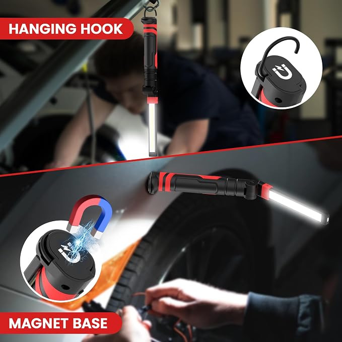 Rechargeable Work Light 2500mAh Magnetic LED Work Light Flashlight Mechanic - Image 5
