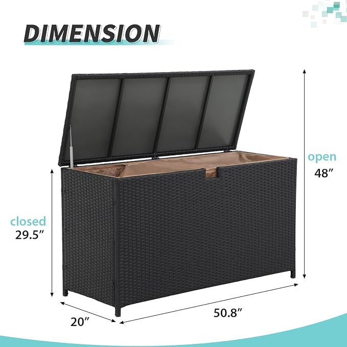 Super Patio Outdoor Patio Storage Box Waterproof, 120 Gallon Large Deck Box - Image 4