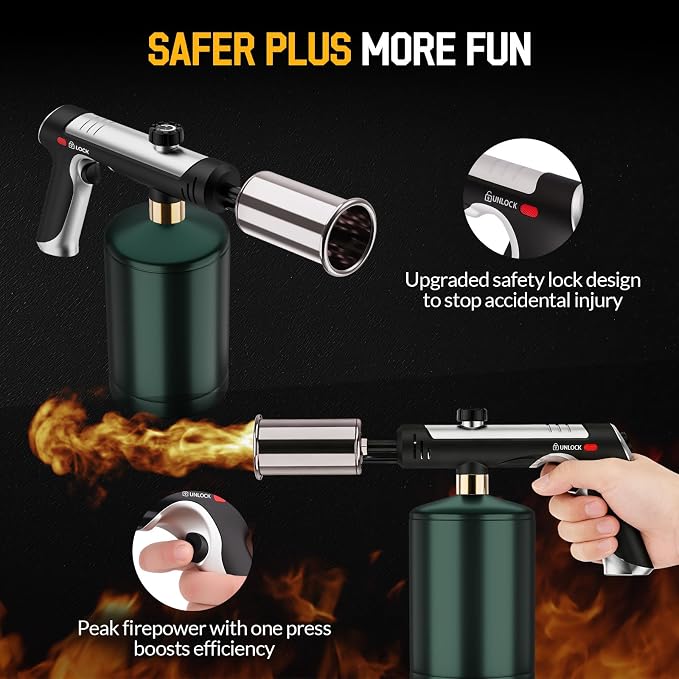 Siasky Propane Torch with One-Click Max Fire, Flame Thrower Gun Charcoal - Image 4