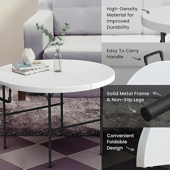 3.5 Feet Circular Round Foldable Table - Image 4