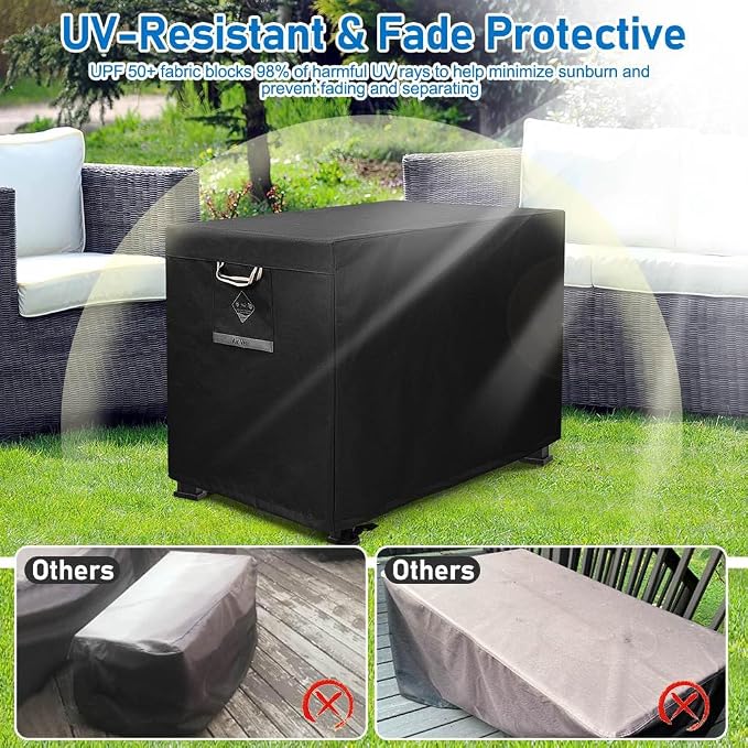 QH.HOME Fire Pit Cover Rectangular Super Waterproof 44" L x 28" W x 24" H - Image 5