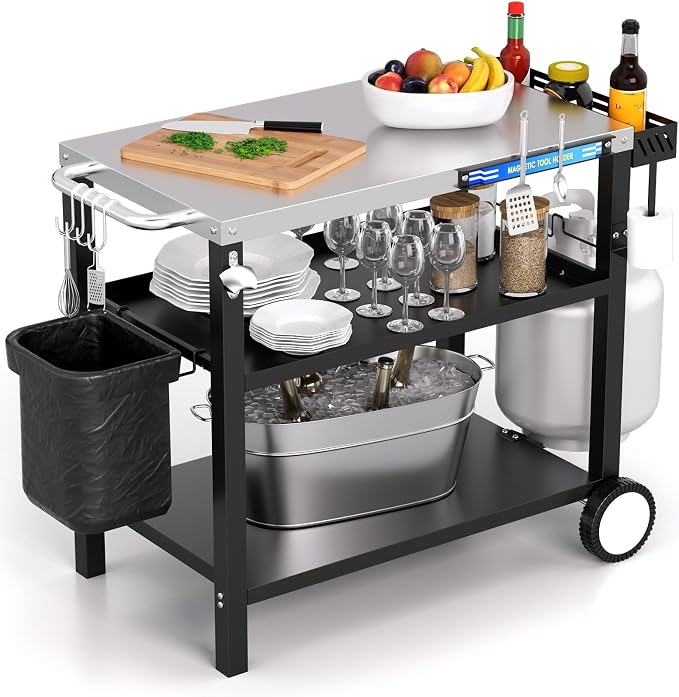 Grill Table, Stainless Steel Grill Cart by ADREAK