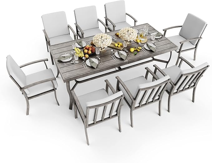 HAPPATIO Aluminum 9 Piece Patio Dining Set - Image 3