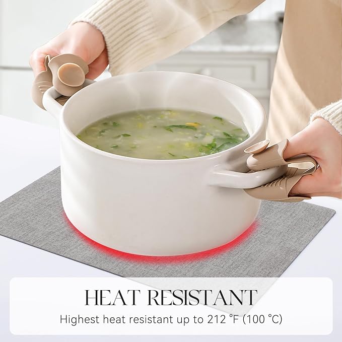 MOSAYT Placemats Set of 4, Heat Resistant Vinyl Place Mats - Image 3
