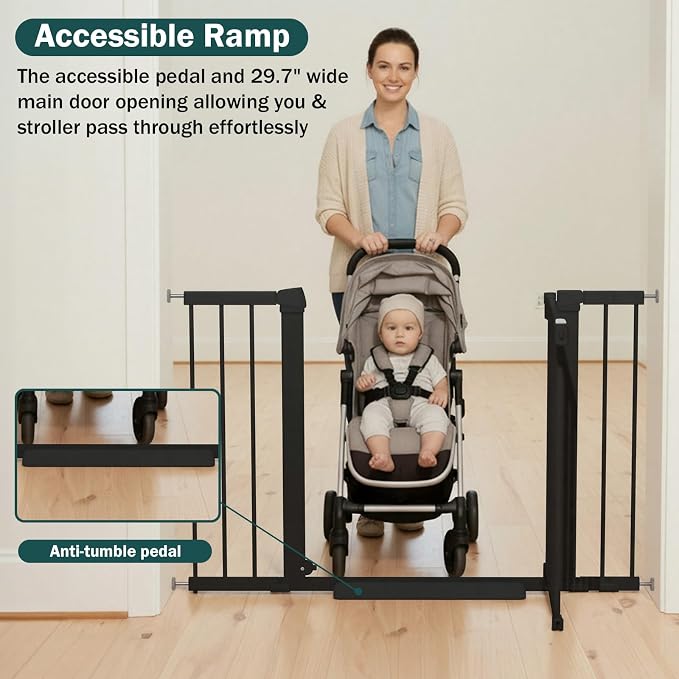 Mumeasy 36" Extra Tall Dog Gate, Auto Close Baby Gate - Image 6