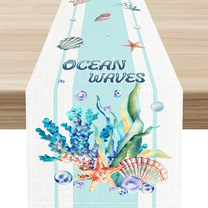 Nautical Coastal Table Runners by Unknown