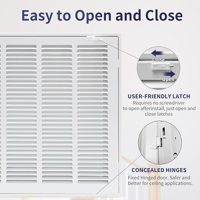 18"W x 18"H Steel Return Air Filter Grille - Image 4