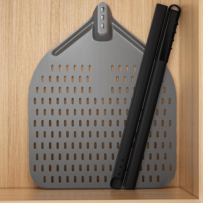 G.a HOMEFAVOR 14" x 17" Perforated Pizza Peel 49 Inch overall, Rectangular - Image 5
