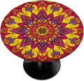 Floral Mandala Vintage Round Table Cloth Cover, Elastic Edge Waterproof by ModaQua