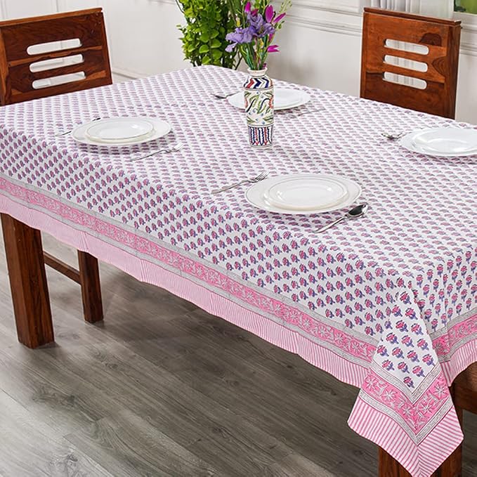 CPC Tablecloth 100% Cotton 72x190 Inch Indian Block Print Rectangle Table Cover - Image 4