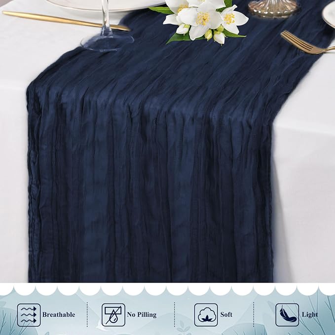 20 Packs Cheesecloth Table Runner 10FT Long Boho Gauze Fabric Table Runner - Image 5