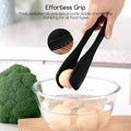 Tongs, 11 Inch Black Silicone Tip Stainless Steel Kitchen Tongs, 2-Pack
