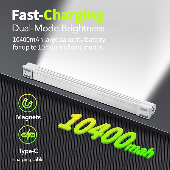 LETOUR LED Tube Magnetic Light Work Lights 6000Lumens 10400mAh 5 Lighting - Image 2