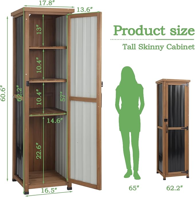 PetsCosset 62" H Narrow Outdoor Storage Cabinet - Image 2