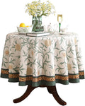 patdrea Designer Idyllic Linen Round Tablecloth, French Table Cloth by Welcometopatdrea