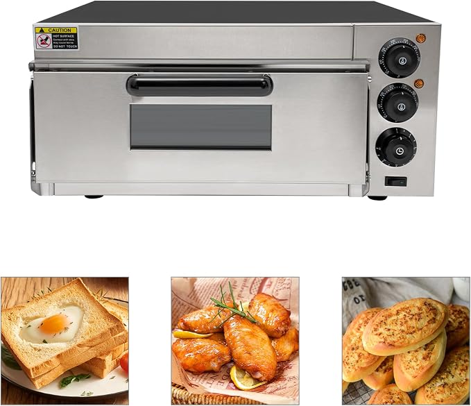 20L Commercial Electric Pizza Oven Countertop Pizza Oven, Single Deck Layer - Image 2