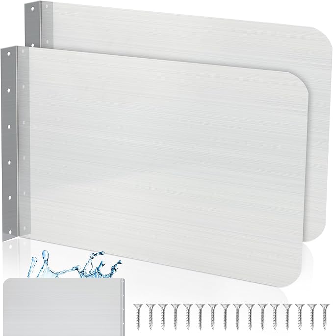 Therwen 2 Pcs Stainless Steel Side Splash Guard by Therwen