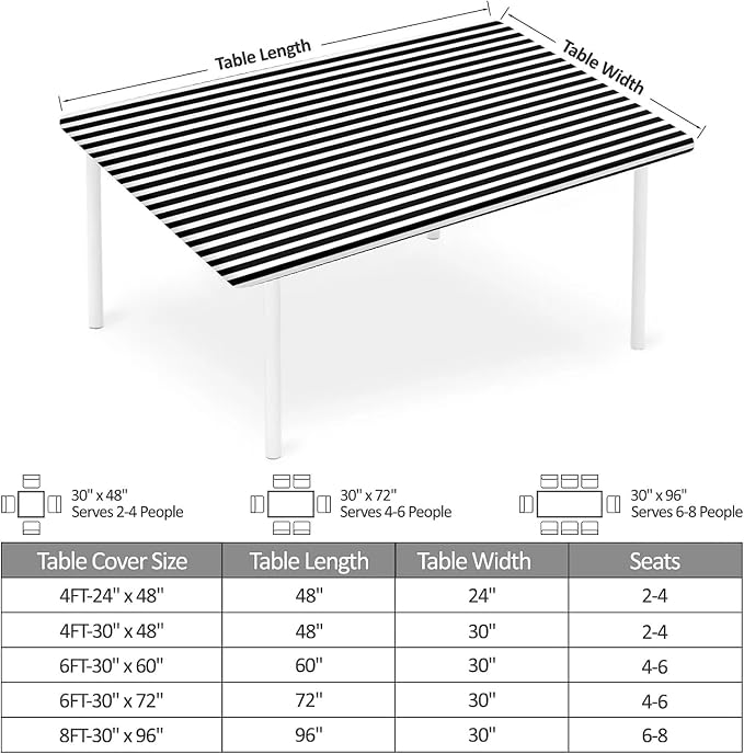 Rectangle Table Cloth Cover Waterproof Elastic Fitted Polyester Fitted - Image 2