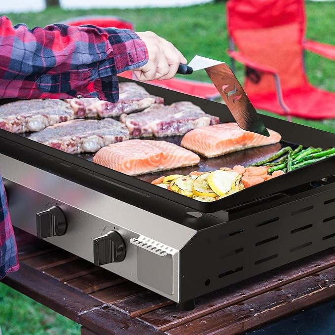 4 Burner Flat Top Grill, 30 Inch Stainless Steel Tabletop Portable Propane - Image 6