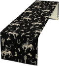 Vintage Western Cowboy Table Runner, Wild West Cowboy Riding Horse Desert by Unknown