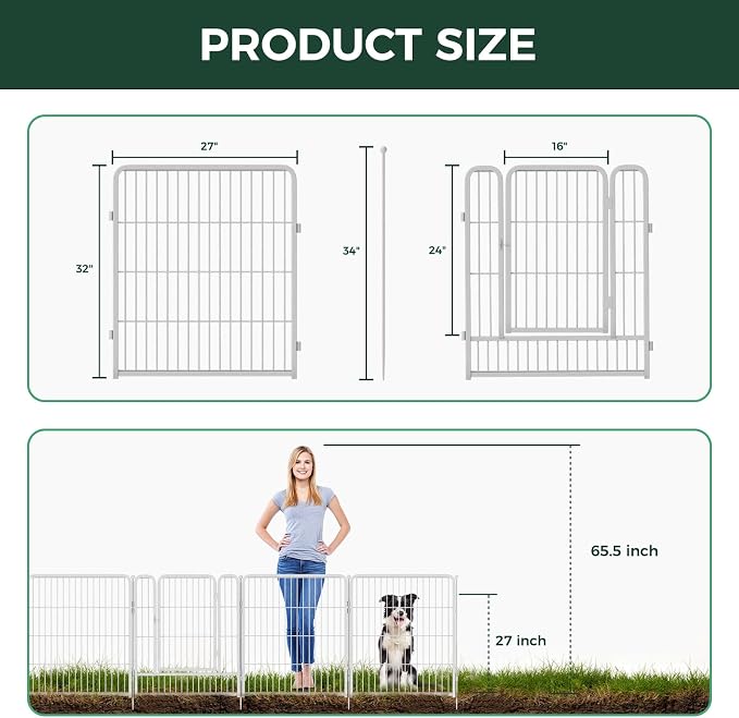 FXW Garden Fence Outdoor for The Yard – 32in x 72.9ft Heavy Duty Metal Animal - Image 4