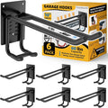 6 Pack Garage Hooks 10 INCH Heavy Duty Double-Layer Steel Shed Wall Mount by Tanzfrosch