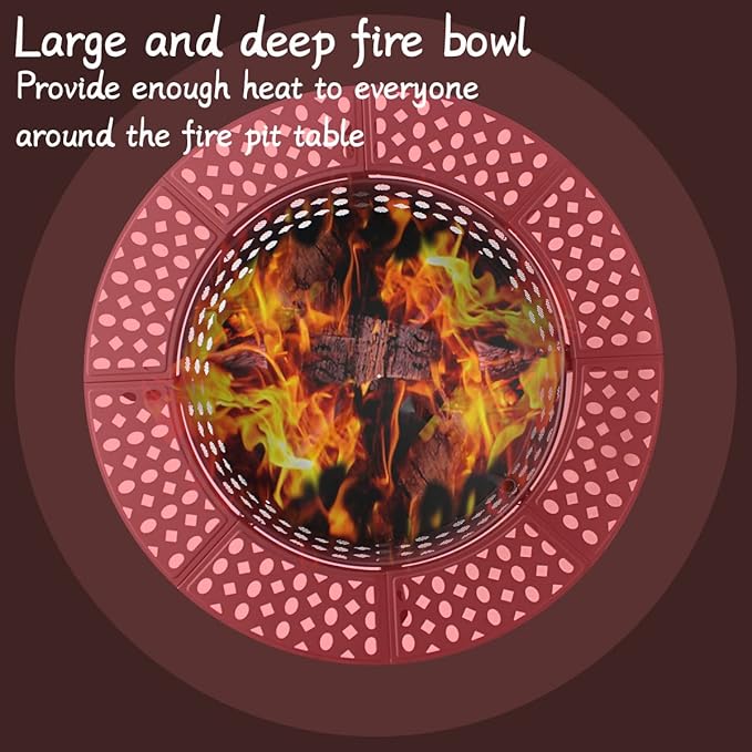 42 Inch Fire Pit with 2 Grills, Extra Large Wood Burning Fire Pits - Image 4