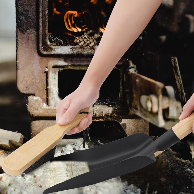 Fireplace Shovel & Brush Set, Large Ash Shovel and Hearth Brush - Image 7