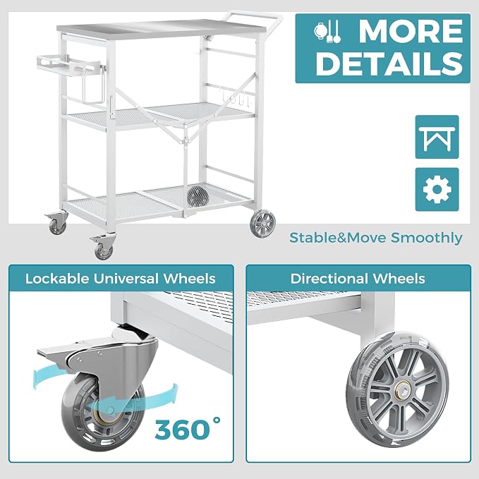 Ciokea Folding Outdoor Grill Cart - Image 5