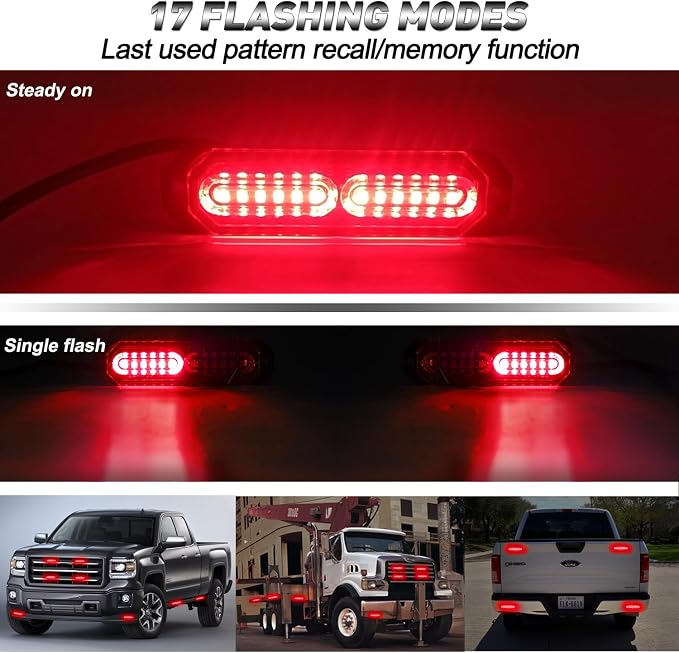 ASPL 8pcs Sync Feature Ultra Slim 12-LED Surface Mount Flashing Strobe Lights - Image 6