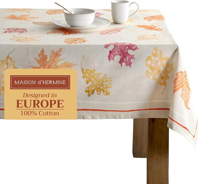 Maison d' Hermine Table Cloth Rectangle Table 100% Cotton 70 x 120 Inches Fall by MaisondHermine