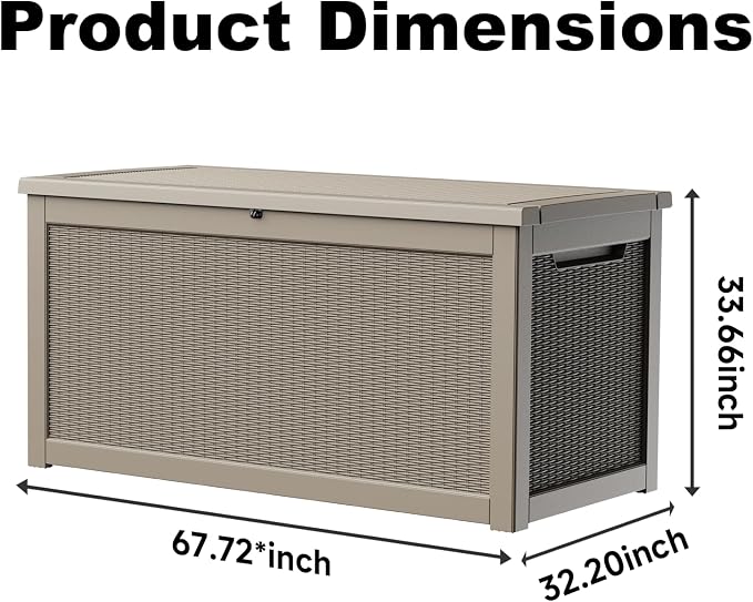 310 Gallon Lockable Outdoor Storage Box – Waterproof Resin Deck Box - Image 2