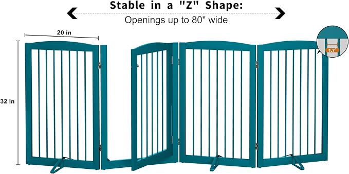 Freestanding Dog Gates with Door Walk Through, Pet Gate - Image 6