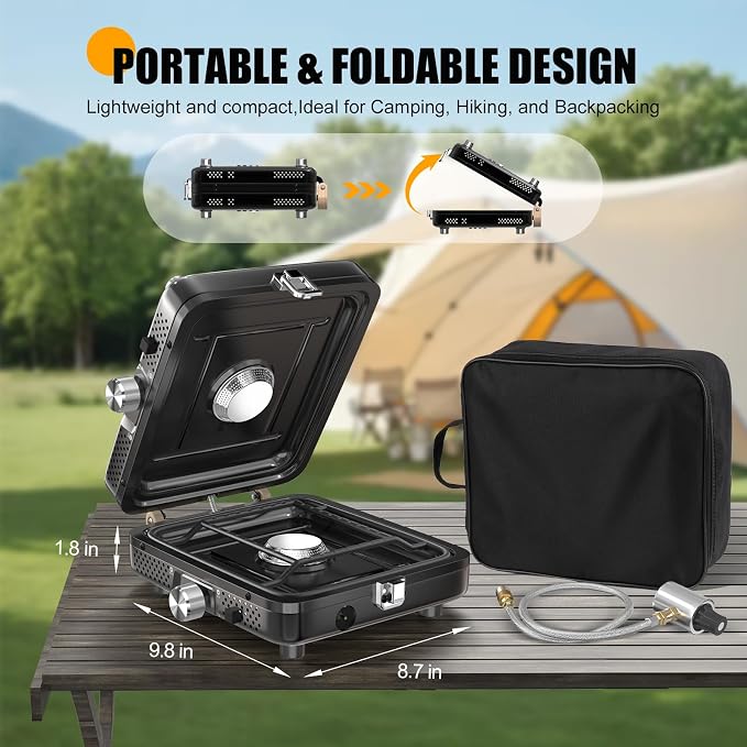 Camping Stove - 2-Burner Propane Camp Stove - Image 3