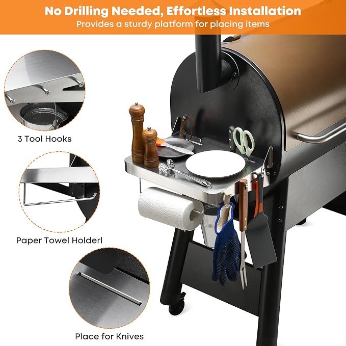 Stanbroil Stainless Grill Side Shelf, Fits Traeger Pro 22, Pro 34, Pro 575 - Image 5