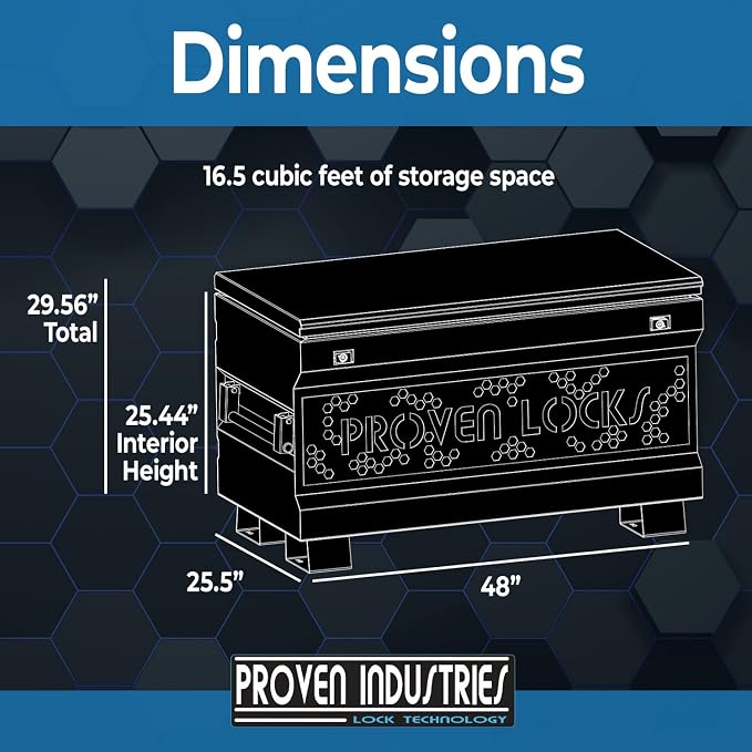 Proven Industries 48" Job Site Box, Heavy Duty Steel Tool Box, Made in the USA - Image 2