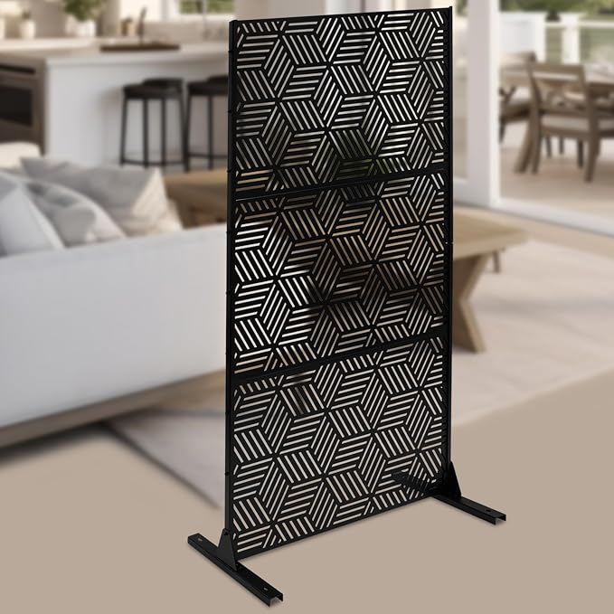 Outdoor Privacy Screens Freestanding, Rustproof Metal Decorative Fence Panels - Image 6