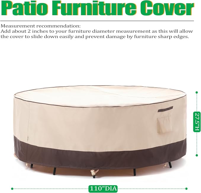 F&J Outdoors Patio Furniture Covers Waterproof UV Resistant Rip-stop Fabric - Image 2