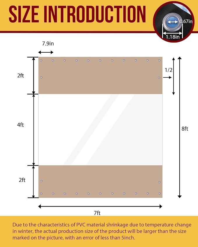 FoundGo 8'H x 7'W Vinyl Curtains - Image 2