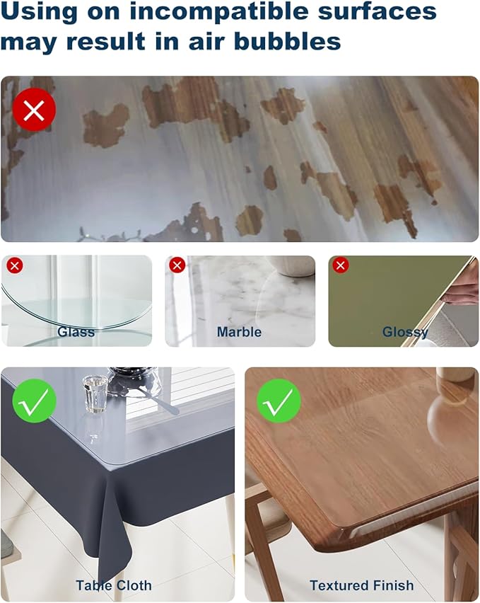 24" x 48" Crystal Clear Plastic Table Cover Protector, Spill Resistant Soft PVC - Image 3