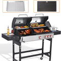 CIG GARDEN Gas and Charcoal Combo Grill, 3 Burner Propane Gas Grill by Unknown