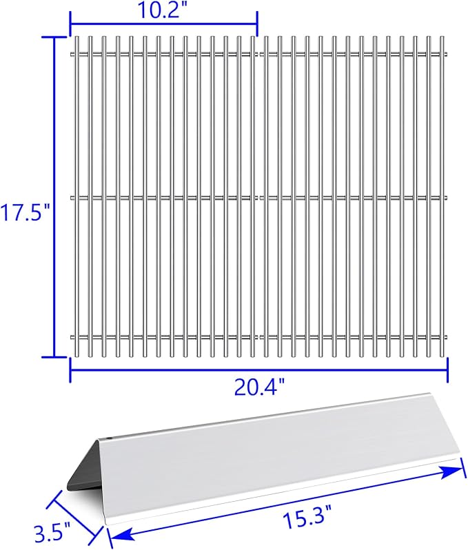 17.5” Grill Grates Replacement for 7637 7635 Weber Spirit I Spirit II E-210 - Image 3