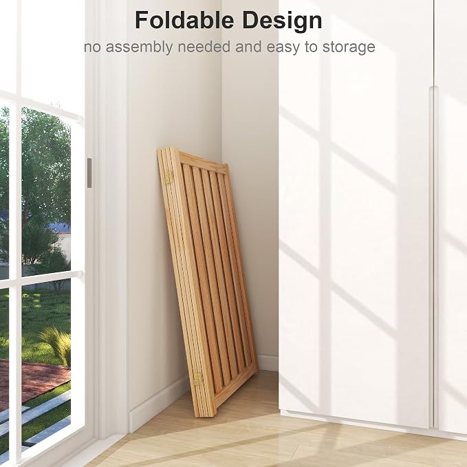 36" Height Extra Tall Freestanding Pet Gate, Solid Wood Folding Safety Fence - Image 5