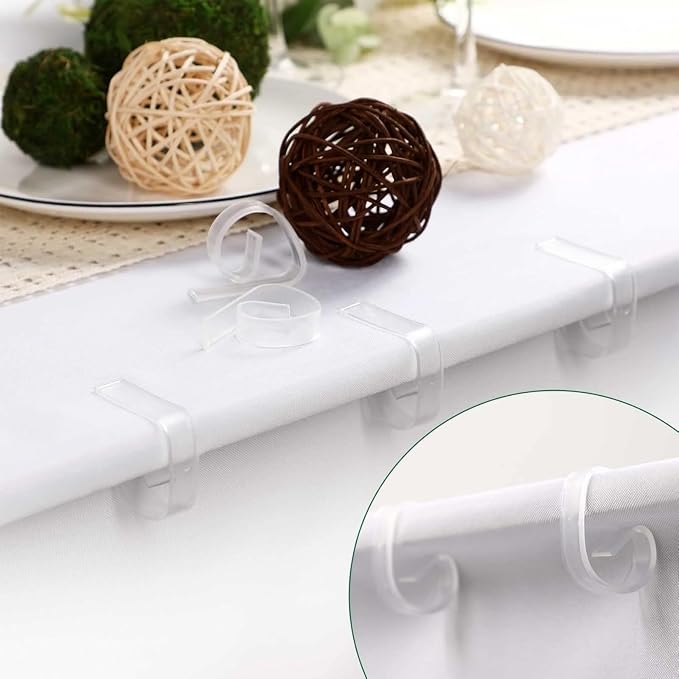 Eccliy 300pcs Transparent Clear Tablecloth Clips Plastic Table Cloth Clips - Image 5