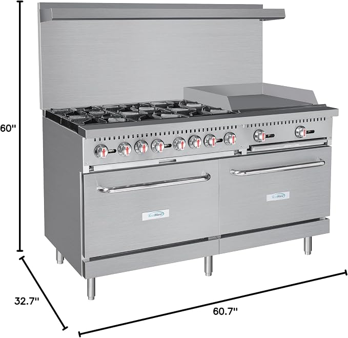 KoolMore 60 in. 6 Burner Commercial Natural Gas Range - Image 14
