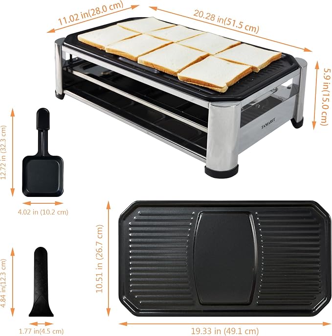 TAMARIT Raclette Cheese Table Grill Portable Electric Indoor Korean BBQ Griddle - Image 2