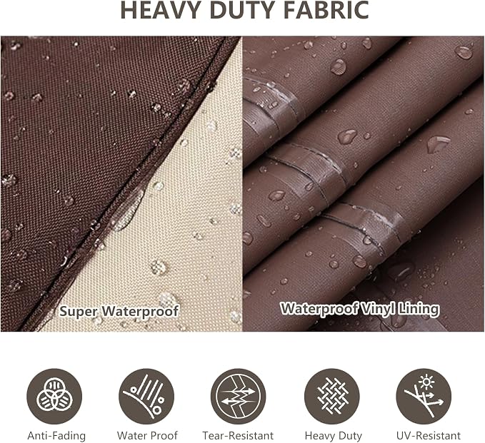 Rileytee Outdoor Furniture Covers Waterproof, 600D Heavy Duty Patio Furniture - Image 3